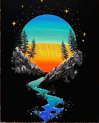 

Картина по номерам, Закат в горах 40x50 / BHR0576