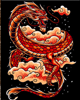 Картина по номерам Флюид Азиатский дракон 40x50 / BHR0561 - 