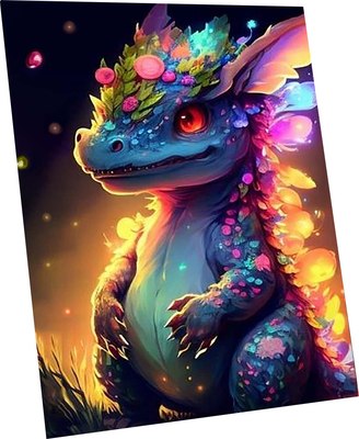 

Картина по номерам, Неоновый дракон 40x50 / SHR0539