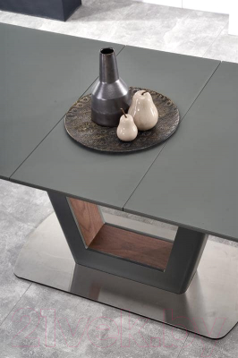 Обеденный стол Halmar Bilotti (темно-серый/орех)