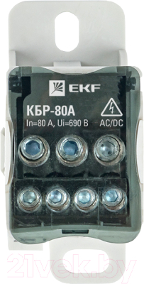 Распределительный блок на DIN-рейку EKF PROxima PLC-KBR80