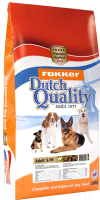 Сухой корм для собак Fokker Dutch Quality Adult S/M / 6020 (20кг)