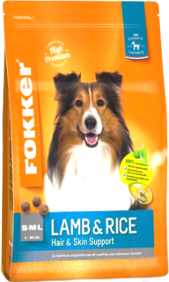 Сухой корм для собак Fokker Dutch Quality Lamb & Rice / 2002 (2.5кг)