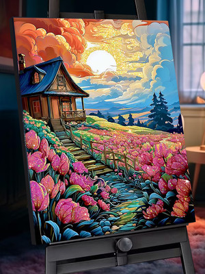 

Картина по номерам, Цветочный домик 40x50 / SHR0573