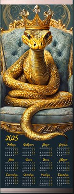 

Картина по номерам, Календарь. Королевская змея 2025 35x88 /PBR0004