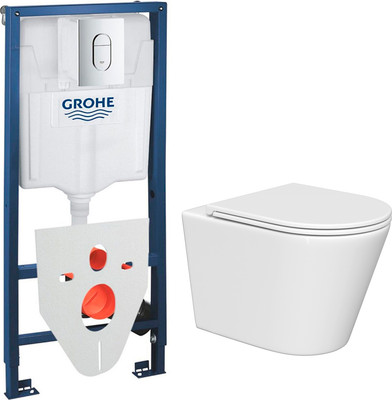 

Унитаз подвесной с инсталляцией, Longer 2110822 + GROHE Rapid SL 39504000 с кнопкой