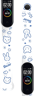 Ремешок для фитнес-трекера Rumi Для Xiaomi Mi Smart Band 6/Mi Band 5 (Bunny Bear) - 