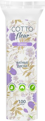 Ватные диски Чистовье Cotto Fleur Classic (100шт) - 
