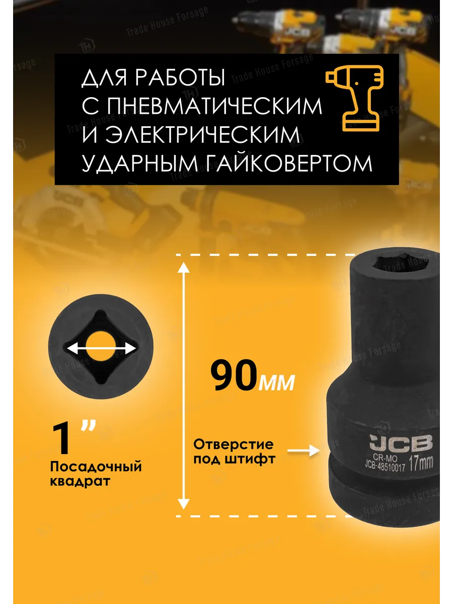 Головка слесарная JCB JCB-48510017 (60616) — фото 3