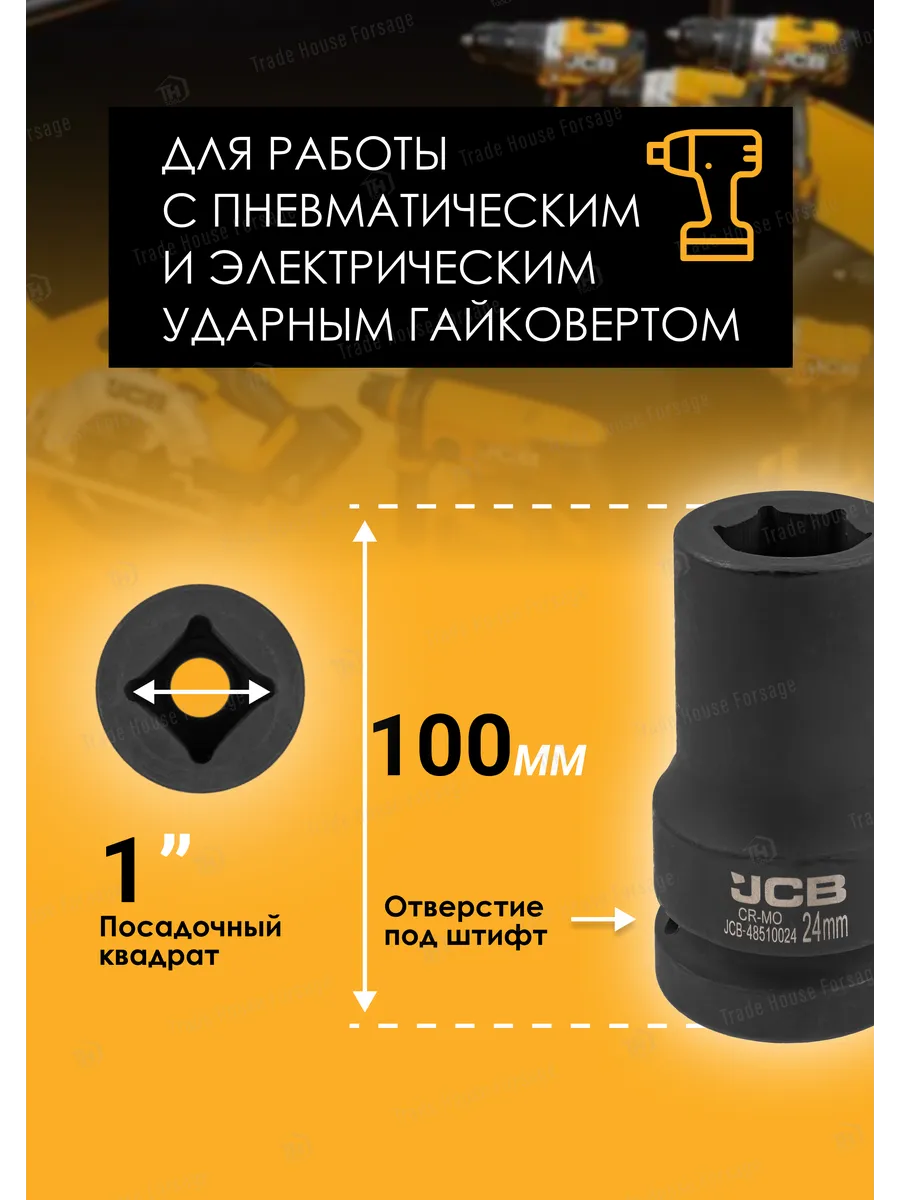 Головка слесарная JCB JCB-48510024 (60621) — фото 3
