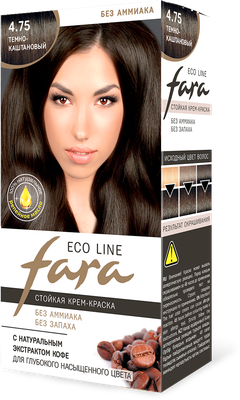 

Крем-краска для волос, Eco Line тон 4.75 темно-каштановый
