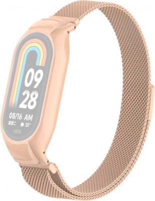 Ремешок для фитнес-трекера Rumi Milanese Loop для Xiaomi Smart Band 8/9 (персиковый/бежевый) - 