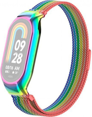 Ремешок для фитнес-трекера Rumi Milanese Loop для Xiaomi Smart Band 8/9 (радужный микс) - 