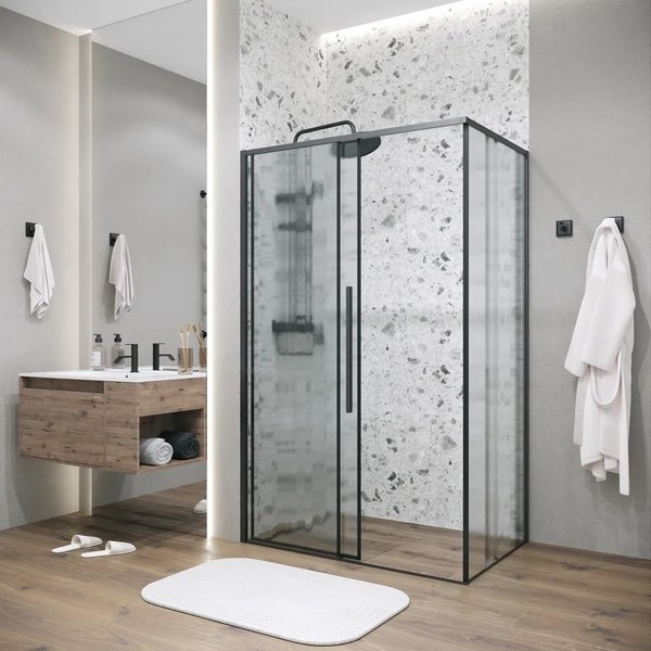 Душевой уголок Grossman Galaxy 120х100х195 / 120.K33.01.1210.21.02 (черный матовый/шиншилла стекло)