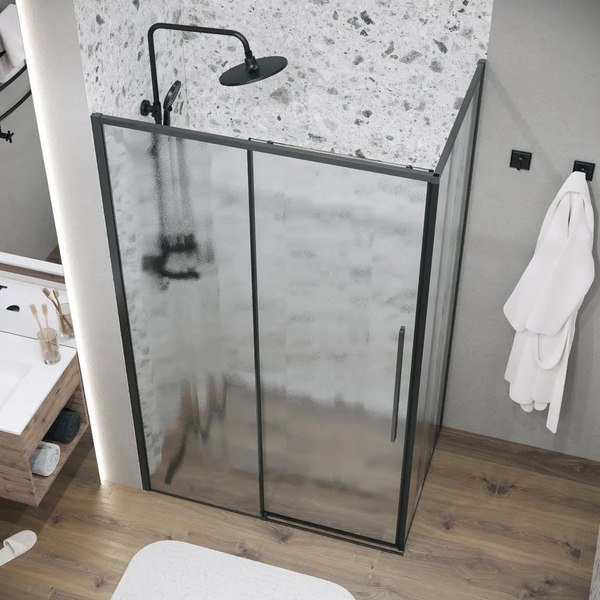 Душевой уголок Grossman Galaxy 120х100х195 / 120.K33.01.1210.21.02 (черный матовый/шиншилла стекло)