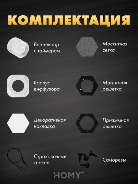 Вентилятор накладной Homy Air AH100WT