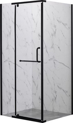 Душевой уголок Veconi 80x80x200 / RV18B-80-01-C6 (стекло прозрачное/черный) - 