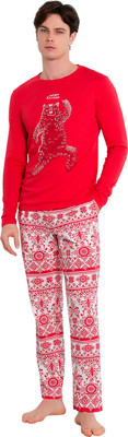 Комплект домашней одежды Mark Formelle 591023 (р.104-94-182/188, красный/новогодний орнамент) - 