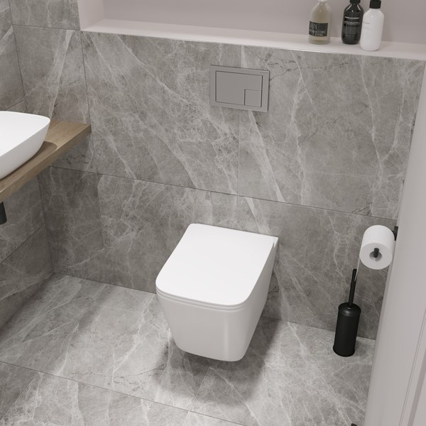 Унитаз подвесной с инсталляцией Lauter Square 214903 + TECE Kit 9400412 с кнопкой (хром)