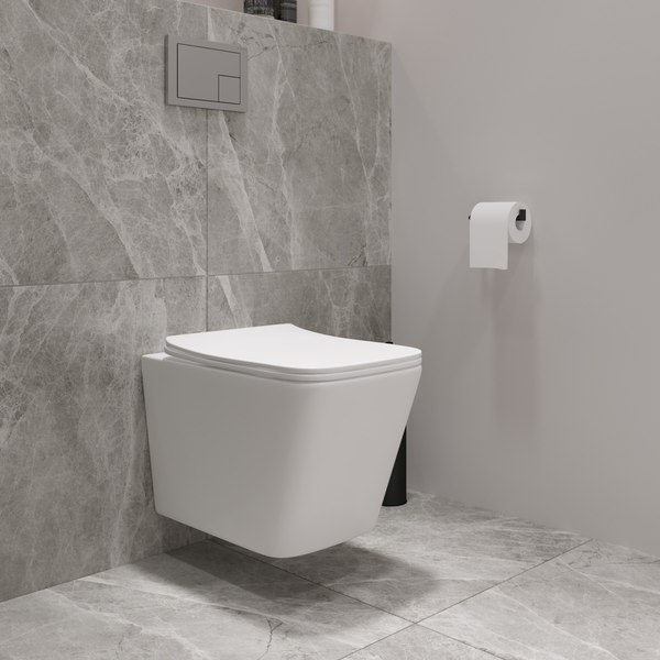 Унитаз подвесной с инсталляцией Lauter Square 214903 + TECE Kit 9400412 с кнопкой (хром)