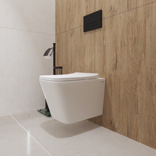 Унитаз подвесной с инсталляцией Lauter Square 214903 + TECE Kit 9400412 с кнопкой (хром)