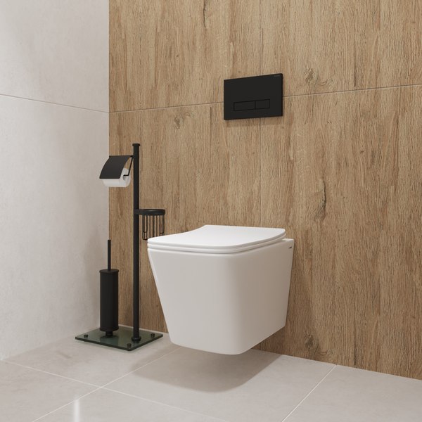 Унитаз подвесной с инсталляцией Lauter Square 214903 + TECE Kit 9400412 с кнопкой (хром)