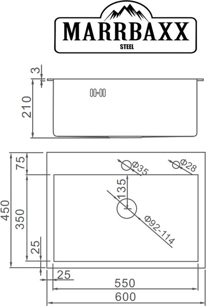 Купить Мойка кухонная Marrbaxx C6045-R / C6045-MR в Гродно