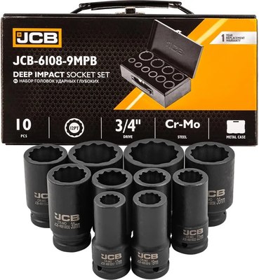 Набор головок слесарных JCB 6108-9MPB (61732) - 