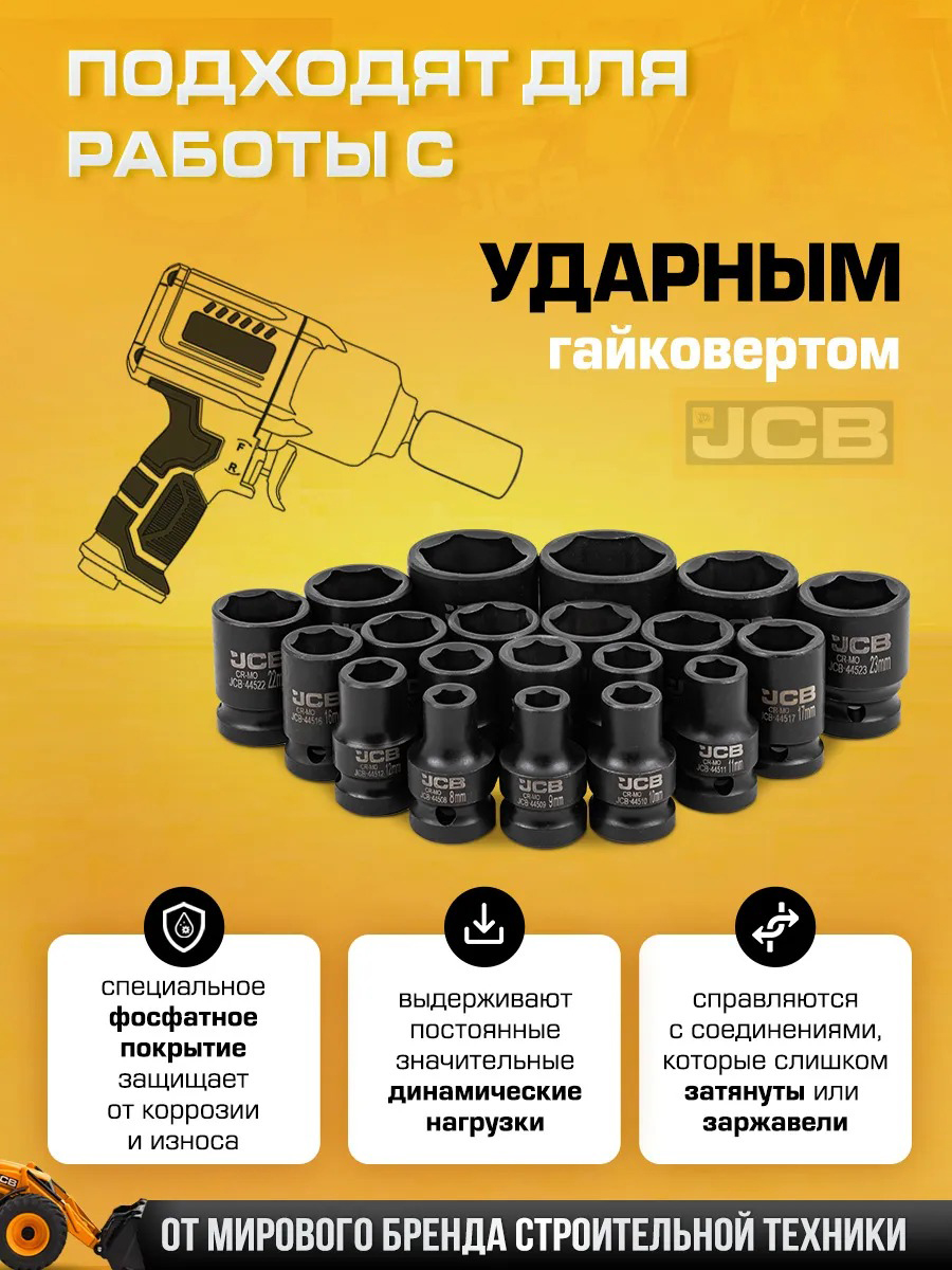 Набор головок слесарных JCB 4203-5MPB (61360) — фото 4