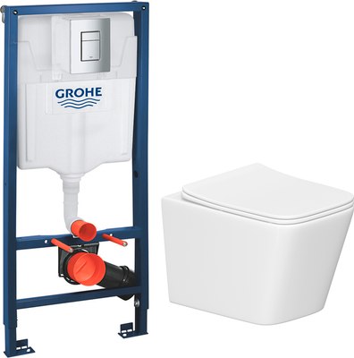 

Унитаз подвесной с инсталляцией, Square 214903 + GROHE Rapid SL 38772001