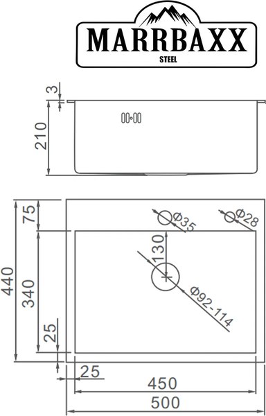 Купить Мойка кухонная Marrbaxx C5044-R / C5044-MR в Молодечно