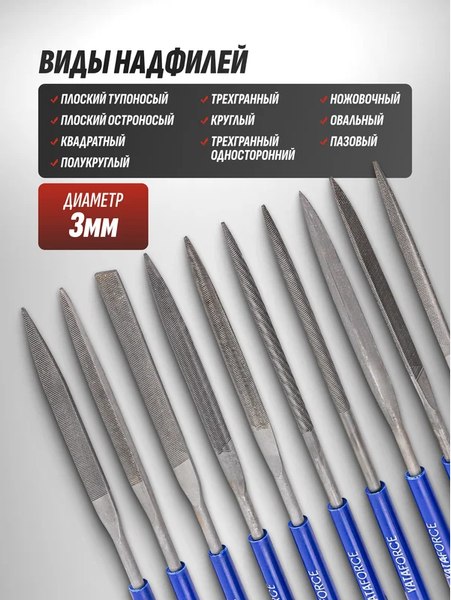 Набор надфилей Yataforce 60 879 / YF-6163