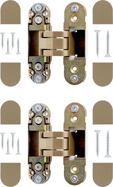 Петля дверная Аллюр Арт 110x30 3D скрытая (2шт, матовое золото)