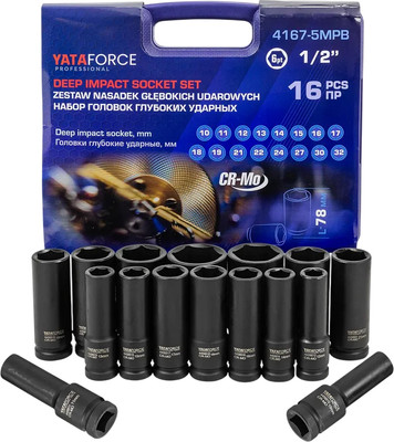 

Набор головок слесарных, YF-4167-5MPB