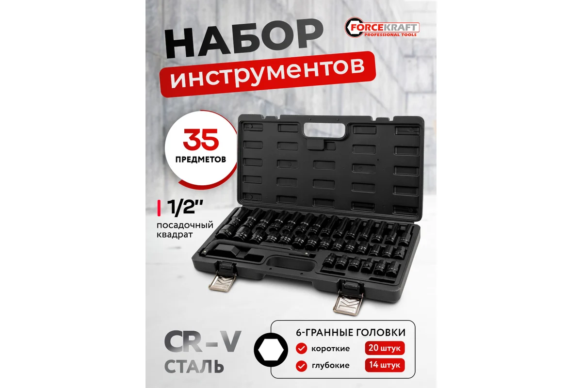 Набор головок слесарных ForceKraft FK-4359MPB (62297) — фото 2