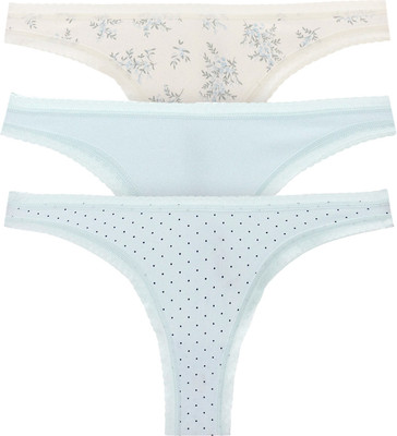 Комплект женских трусов Mark Formelle 412654-3 (р.106, цветочки с горошком на молочном) - 