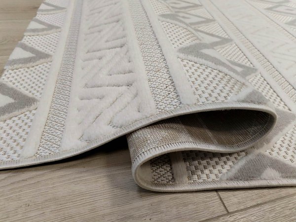 Ковер Radjab Carpet Сканди Сизаль Прямоугольник 10926C / 12249RK (3x4, Grii/Krem)