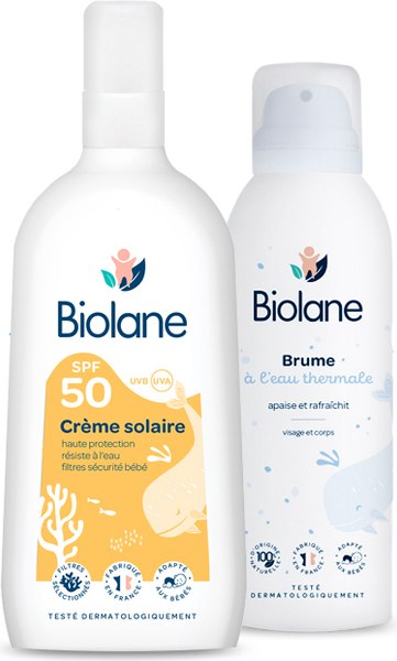 Набор косметики для тела Biolane Солнцезащитный крем SPF 50 200мл+Термальная вода 150мл
