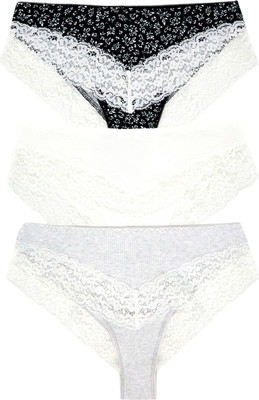 Комплект женских трусов Mark Formelle 412538-3 (р.90, листики на черном) - 