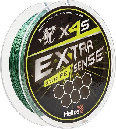 Леска плетеная Helios Extrasense X4S PE Green 92м 0.6/10LB 0.14мм / HS-ES-X4S-0.6/10LB