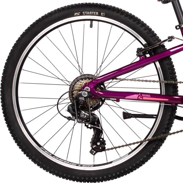 Велосипед Novatrack Novara 24 / 24AHV.NOVARA.10VL5 (10, фиолетовый, разобранный, в коробке)