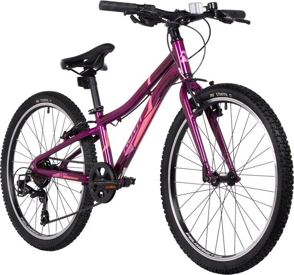 Велосипед Novatrack Novara 24 / 24AHV.NOVARA.10VL5 (10, фиолетовый, разобранный, в коробке)