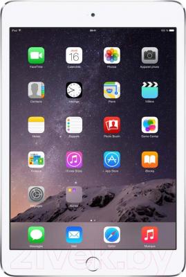 Планшет Apple iPad Mini 3 16Gb 4G / MGHW2TU/A (серебристый) - фронтальный вид