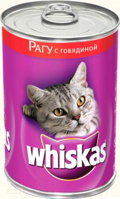 Влажный корм для кошек Whiskas Рагу с говядиной (24x400g) - общий вид