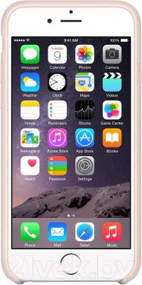 Чехол-накладка Apple iPhone 6 Leather Case MGR52ZM/A (светло-розовый) - вид спереди