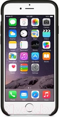 Чехол-накладка Apple iPhone 6 Leather Case MGR62ZM/A (черный) - вид спереди