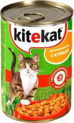 Влажный корм для кошек Kitekat Курица в соусе (24x410g) - общий вид
