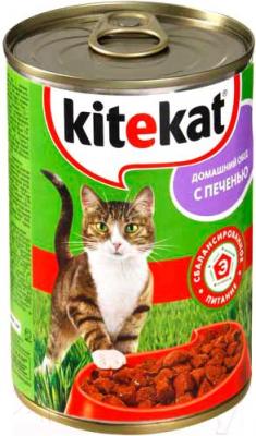 Влажный корм для кошек Kitekat Домашний обед с печенью (24x410g) - общий вид