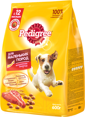 Сухой корм для собак Pedigree C говядиной и рисом с овощами для маленьких пород (600г)