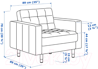 Кресло мягкое Ikea Ландскруна 192.691.59